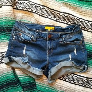 Denim stretch shorts